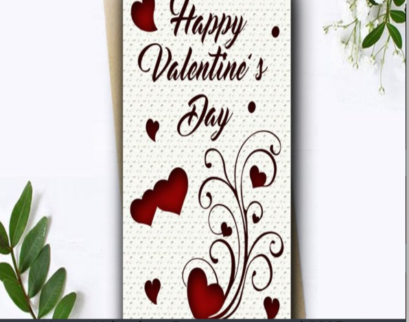 Happy Valentines Day message card 2025