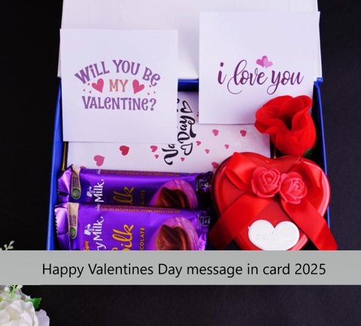 Happy Valentines Day message in card 2025