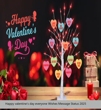 Happy valentine's day everyone Wishes Message Status 2025